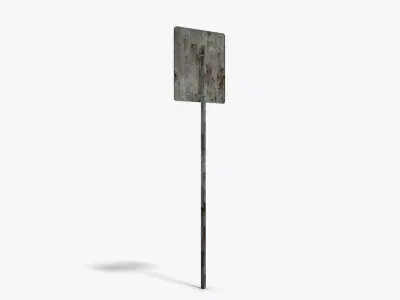 Damaged Parking Sign Low-poly 3D model