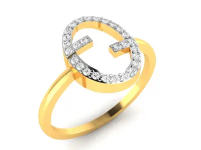 Diamond Ring For Women 3d Print Model 3D print model 54