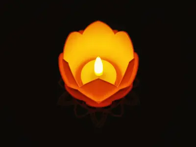 Lotus Flower Tea Light Holder 3D print model