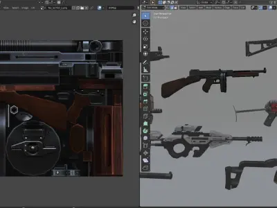 Weapon SMG Thompson Vector VSS  UMP  CG15 MP5 MP40 P90 3D model