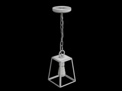 Adjustable Drop Metal Led Pendant Low-poly 3D model