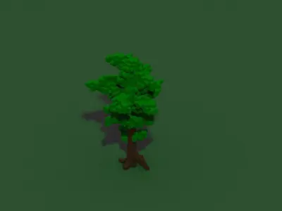 Voxel Tree Low-poly 3D model
