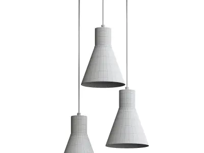 JONATHAN Y Apollo 3-Light Metal Cluster LED Pendant 3D model