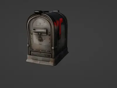 Vintage Outdoor Mailbox 3D Model 3D model