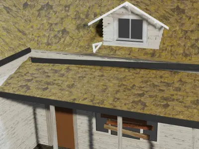 Old abandoned house Low-poly 3D model