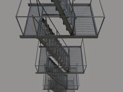 Fire Escape Stair 3D model