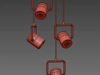 Ling linear pendant Collection 3D model