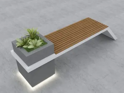 Modern Bench Street and Garden 3D Model Pack