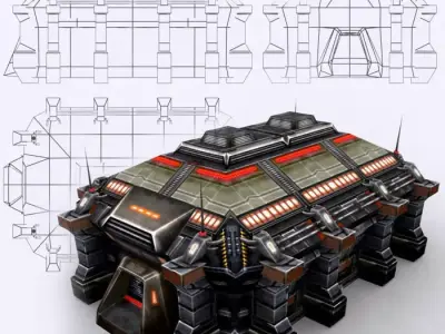 3DRT - Infantry Barracks  Low-poly 3D model