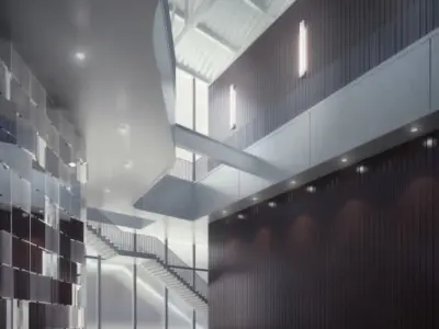 Spacious Office Lobby 3D model