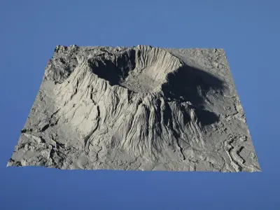 Landscape Environment Volcano Snow 18 Low-poly 3D model