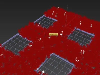 Grass 4 floor with squares 3D model