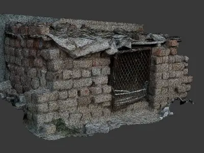 Rustic Brick Structure 3D Model  Low-poly 3D model