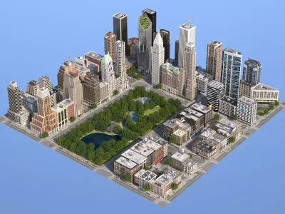 Park City Low-poly 3D model