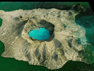 Taal Volcano 3d model terrain 3D model