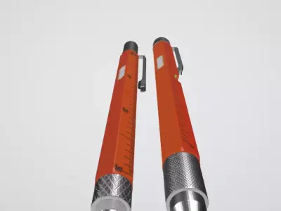 Multifunction Pen Set with Stylus Low-poly 3D model