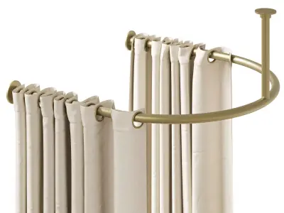 Curtain HE-No 09 Clothing Store Fitting Room Curtain 01 3D model