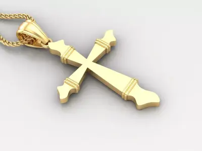 Light Gold 18K Cross Pendant 2CP062 3D print model