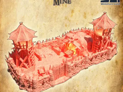 Orc Coal Mine Tabletop Terrain 28 mm 3D print model