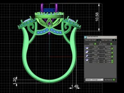 Diamond Ring for Women 3D print model 31
