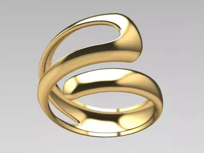 contemporary style split shank ring  3D print model