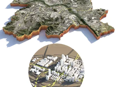 Seoul City in South Korea 3D model