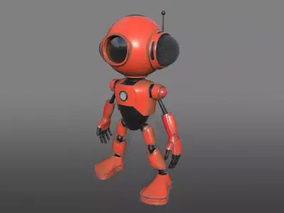 Robot Low-poly 3D model 8