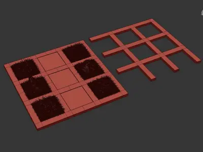 Concrete pathway 3D model