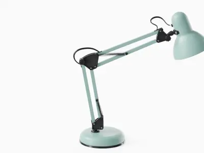 Modern Study Desk Lamp Aquamarine Low-poly 3D model