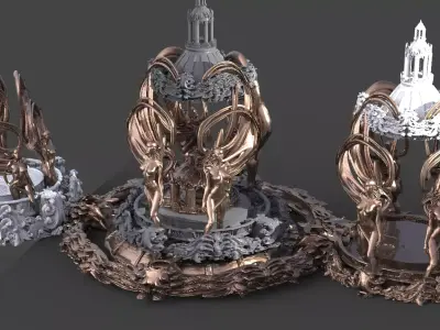 Art Deco Victorian fantasy architecture collection 3D model