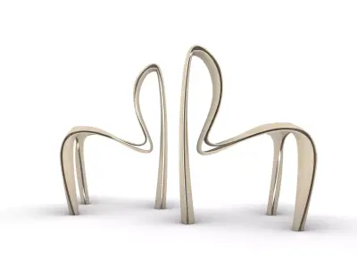 Elegant Chair Low-poly 3D model