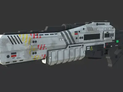 Sci-Fi Shotgun  Low-poly 3D model