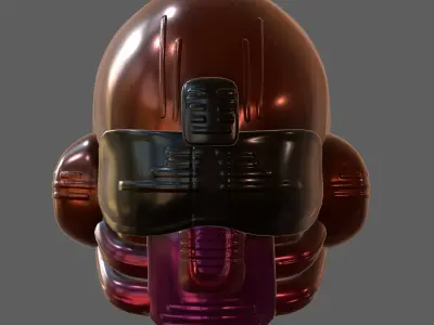 Gas mask helmet 3d model scifi Low-poly  Low-poly 3D model