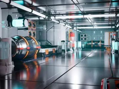 SciFi Industrial Environment 15 Assets Low-poly 3D model