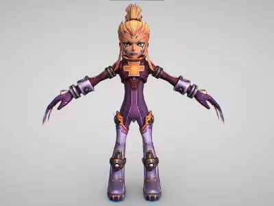 Odd Della-Robbia - Code Lyoko - Cute Anime Girl Character Low-poly 3D model