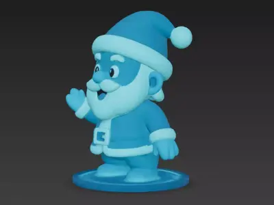 Hologram Santa Claus Futuristic Sci-Fi Chibi 3D Character Model Low-poly 3D model