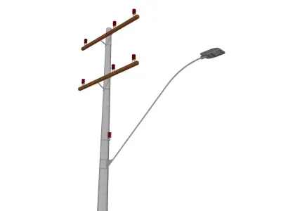 Concrete Lamp Post - Light Pole - Light Post - Street Light 27 3D model