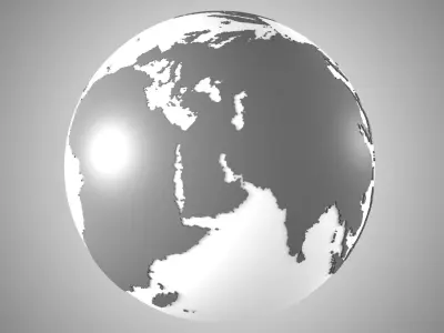 Solid Color Grey White Globe 3D model
