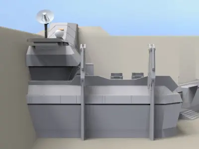 Complex 2 futuristic building 3D model