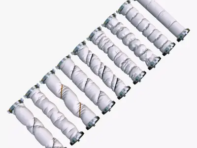 Aerospace Thermal Sleeves 9 Pieces Set M1 3D model