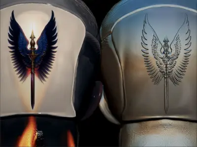 Iron Head Demon High poly Low-poly 3D model