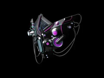 Sci-Fi Facemask Cyberpunk Low-poly 3D model