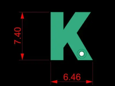  Alphabet K Pendant  3D print model