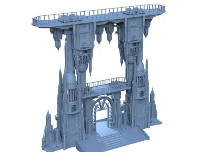 Imperial City Tower Halls Bridge 3D model