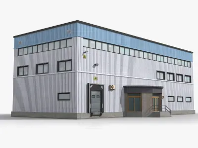 Factory x5 Low-poly 3D model
