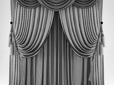 Curtains curtain Low-poly 3D model purchase