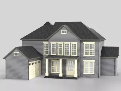 British House Design 20T2  Low-poly 3D model