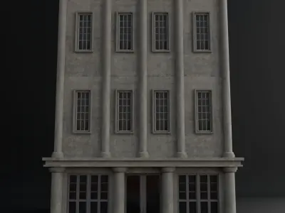 OLD RETRO CLASSICAL BUILDING 9 Low-poly 3D model