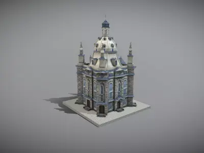 Frauenkirche Dresden Low-poly 3D model