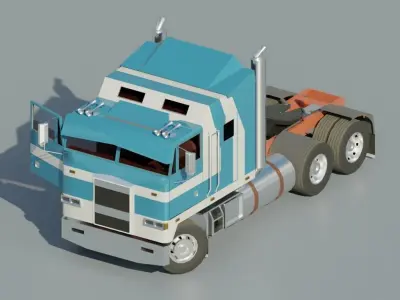 Semi truck Cabover Free low-poly 3D model